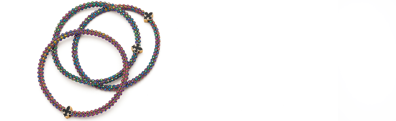Mignon Faget Mardi Gras Fleur de Lis Slide Halo Bangles