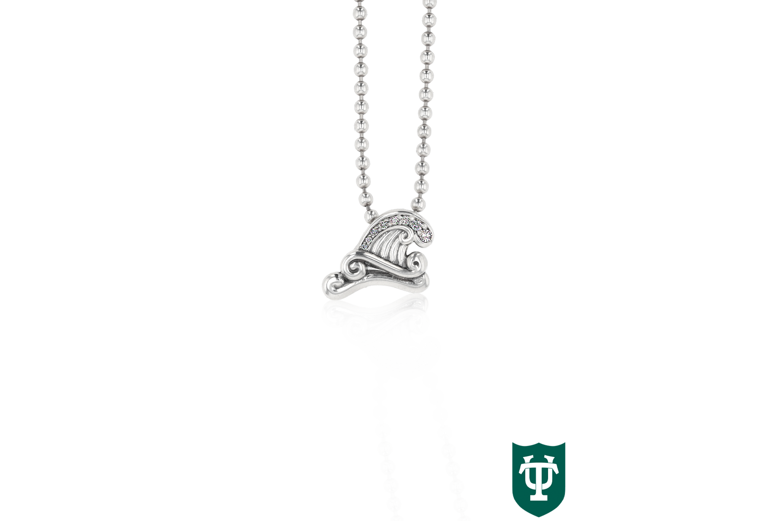 Tulane Wave Diamond Pendant