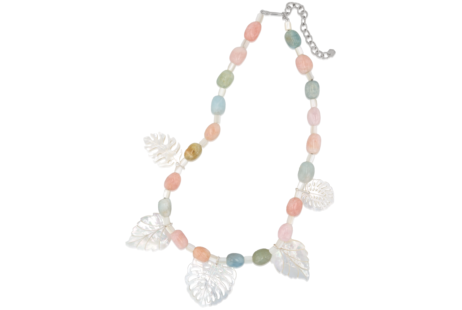 Mother of Pearl Monstera Garden Necklace
