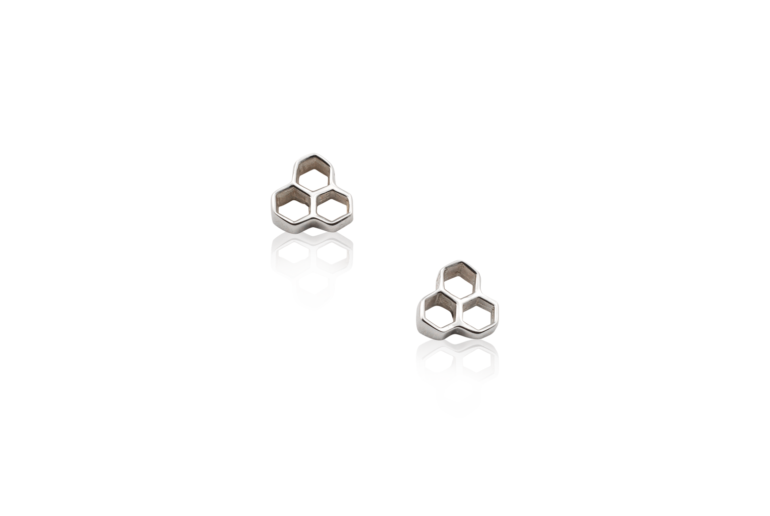 Hive 3 Cell Stud Earrings