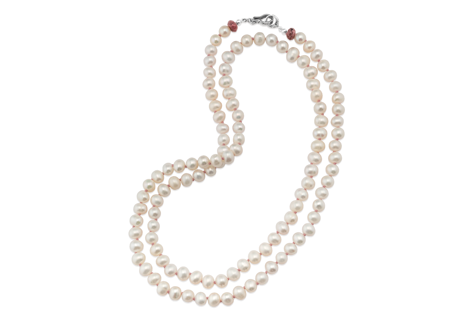 Ribbon Clasp Pearl Necklace