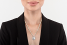  thumbnail image for Fleur de Lis Intaglio Heart Pearl Necklace