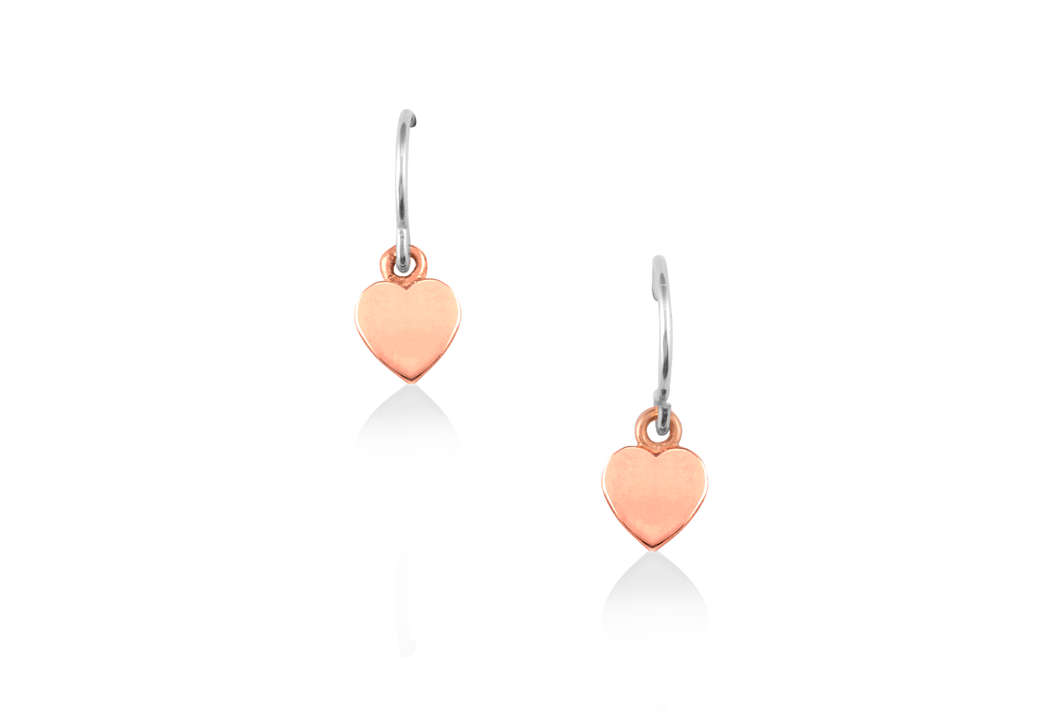 Love Letter Heart Dangle Earrings - Rose Gold