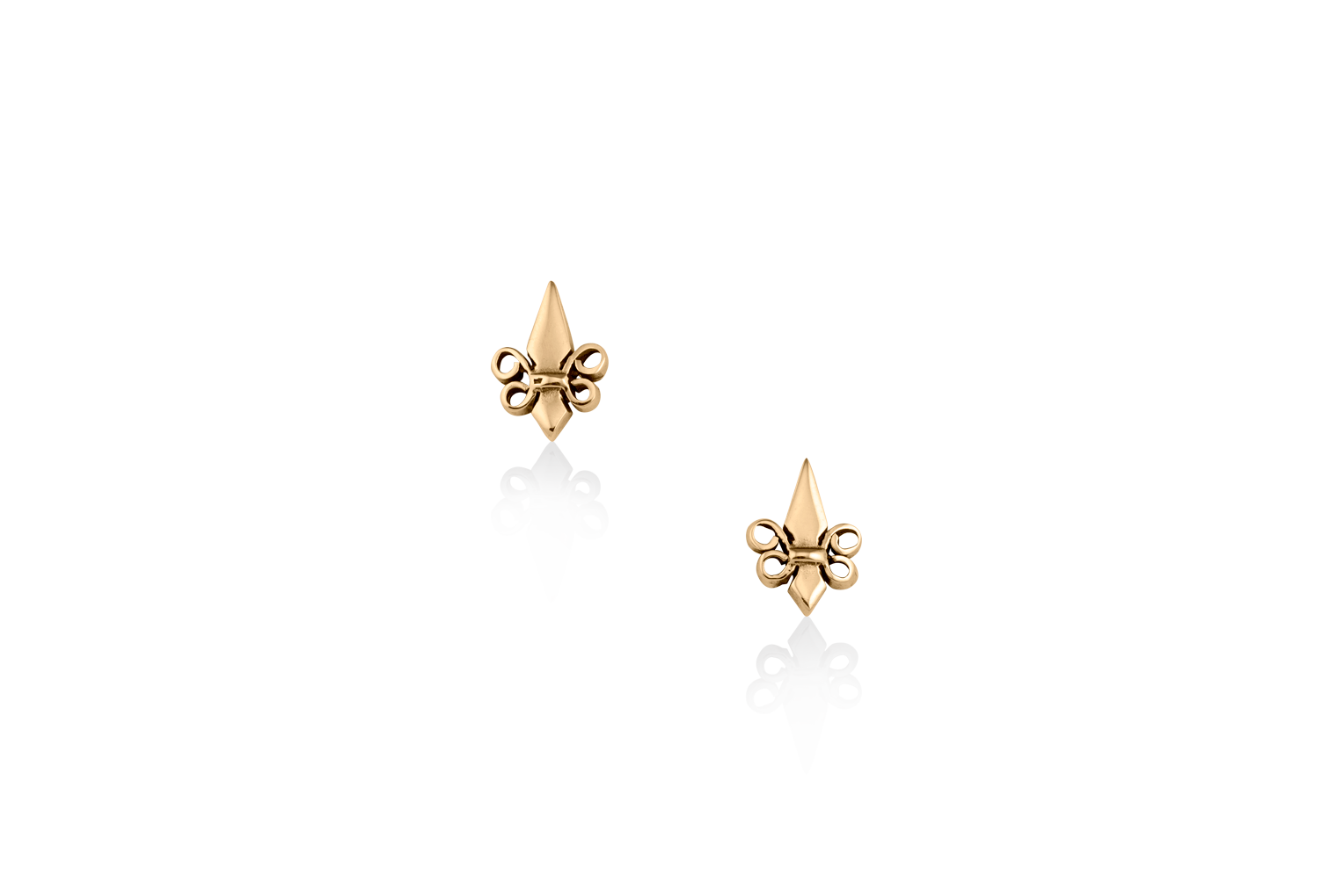 Sheared Fleur de Lis Petit Stud Earrings