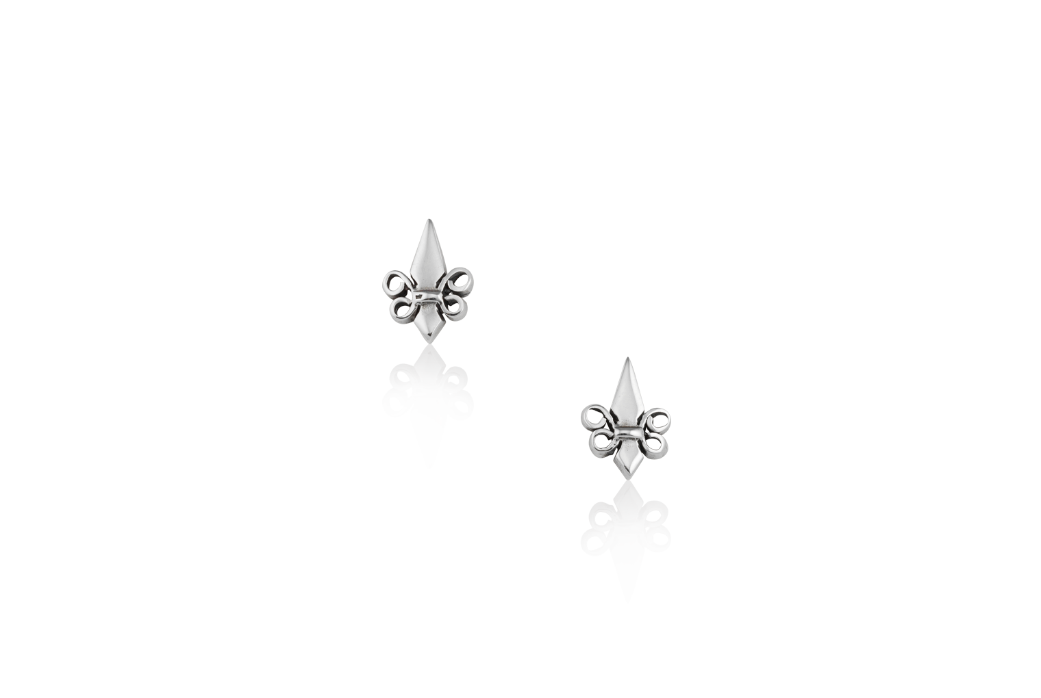 Sheared Fleur de Lis Petit Stud Earrings