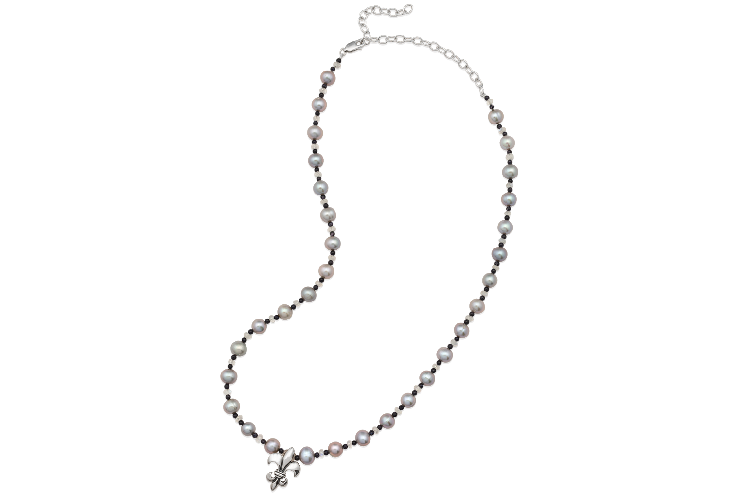 Fleur de Lis Pearl Moonstone Necklace