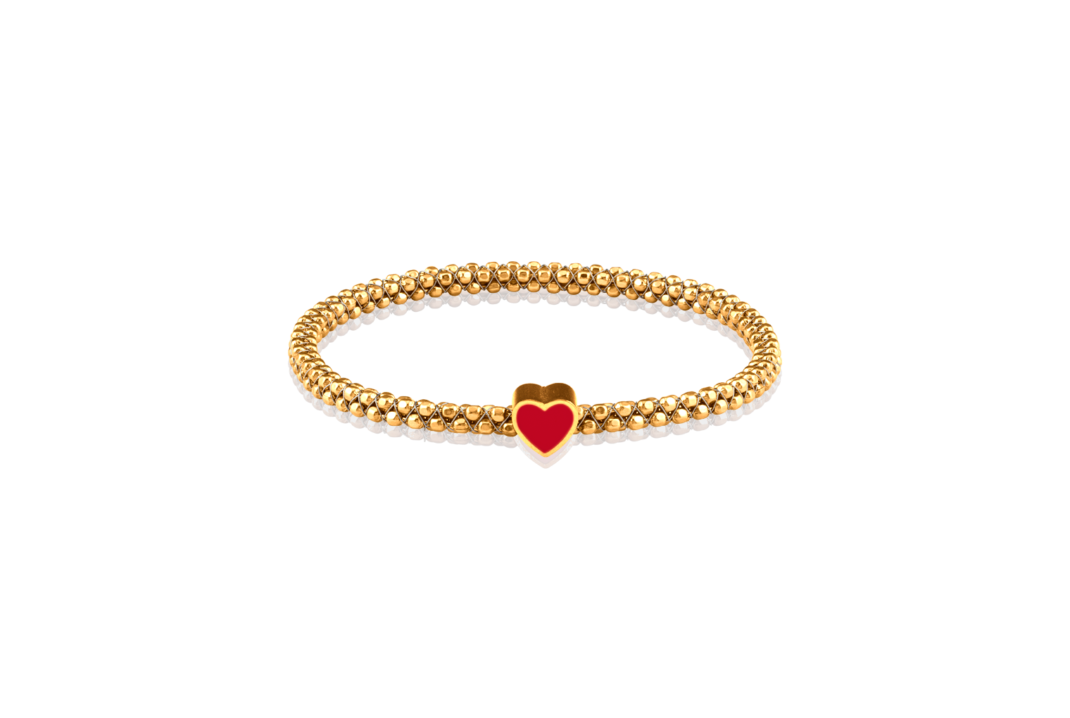 Halo Heart Slide Charm Bangle Gold