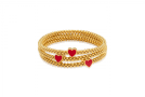 view02 thumbnail image for Halo Heart Slide Charm Bangle Gold
