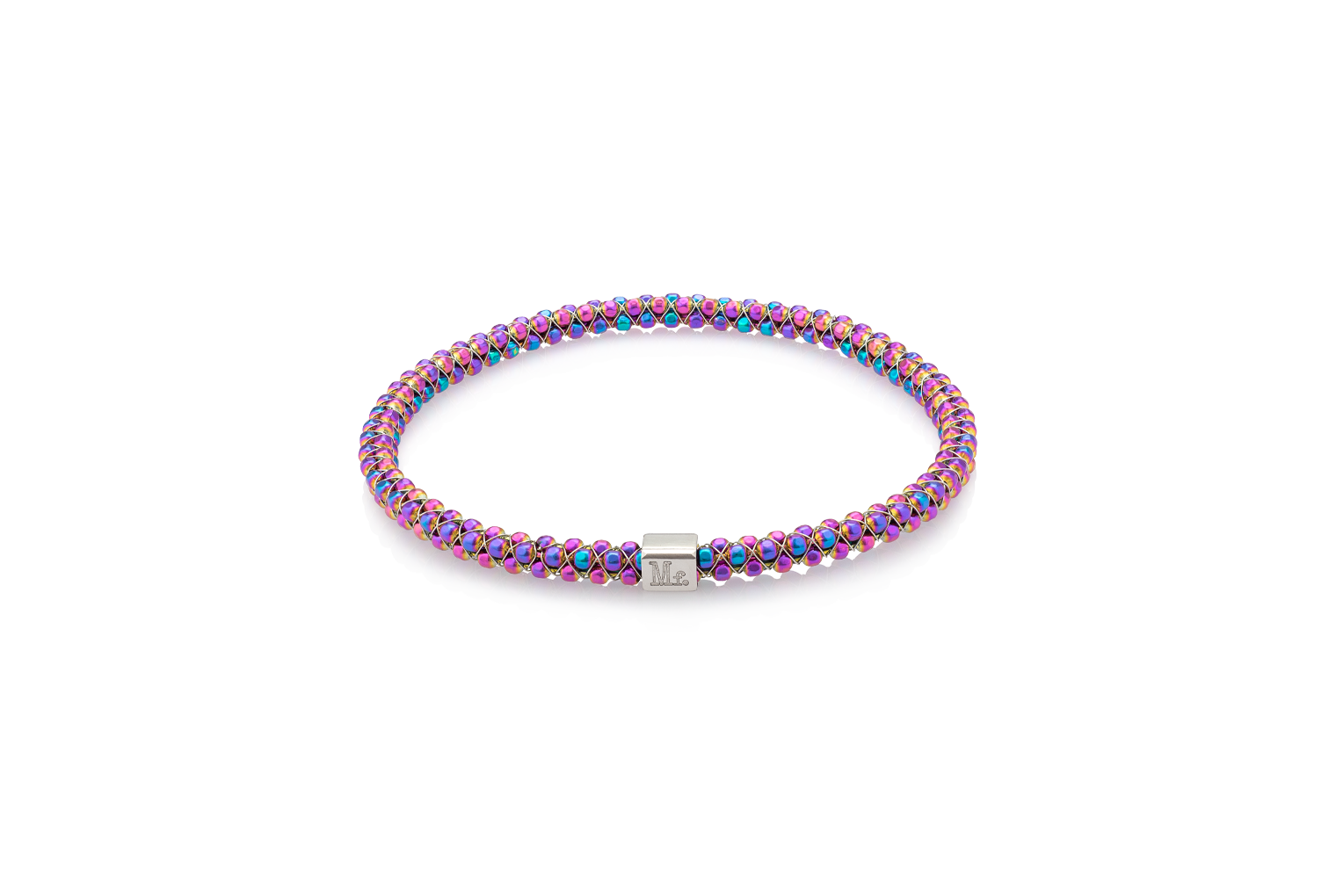 Halo Bangle Faceted Mardi Gras