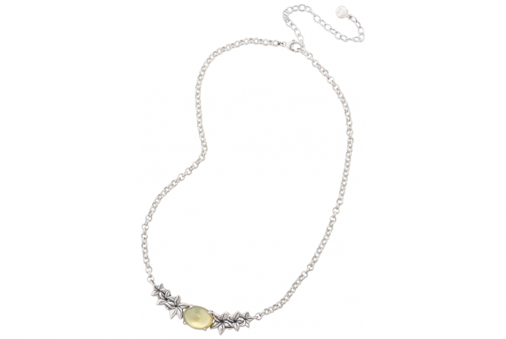 Mignon Faget Jasmine Flower Citrine Doublet Necklace - Silver