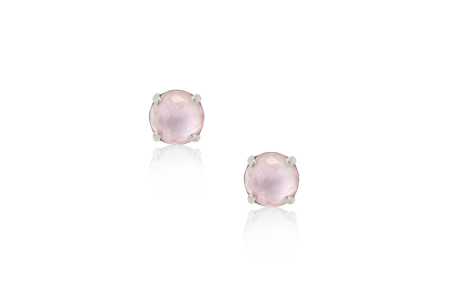 Pink Mother of Pearl Doublet Stud Earrings