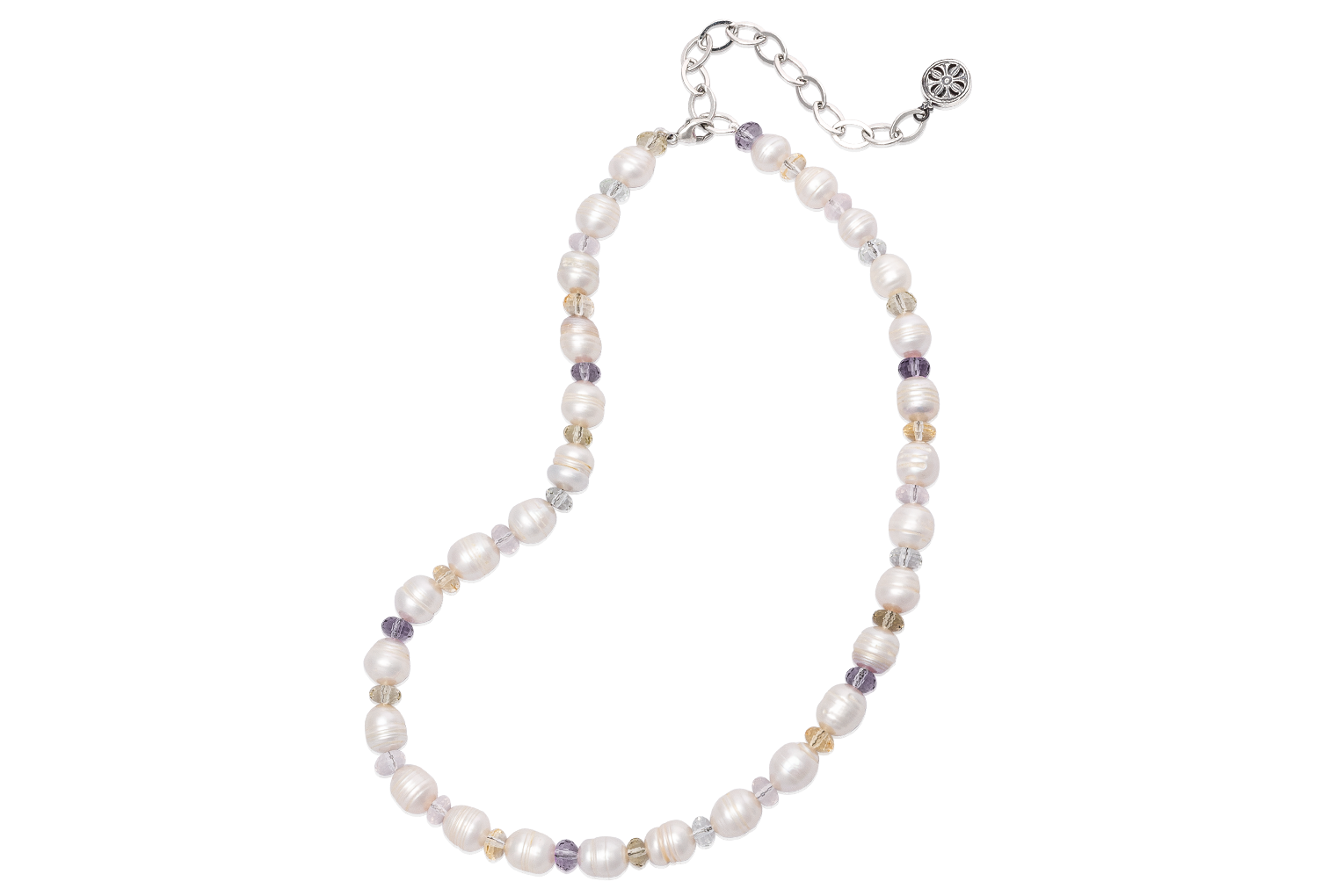 Mignon Faget Ribbon Clasp Pearl Necklace - Sterling Silver - Silver / Pink