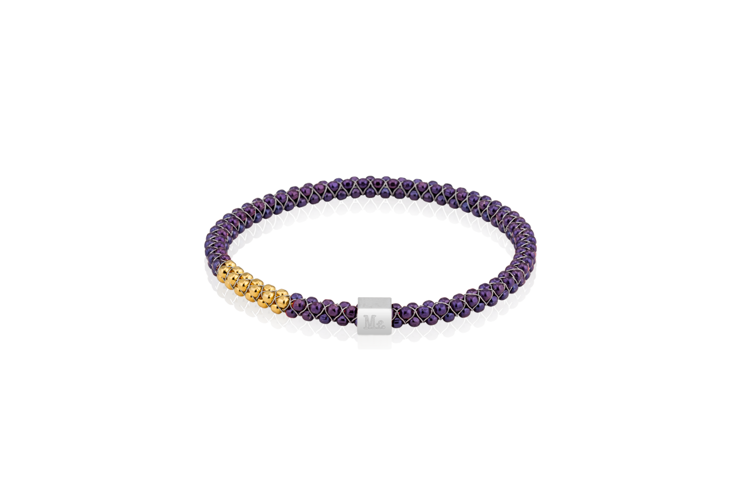 Halo Bangle Faceted Purple and Gold