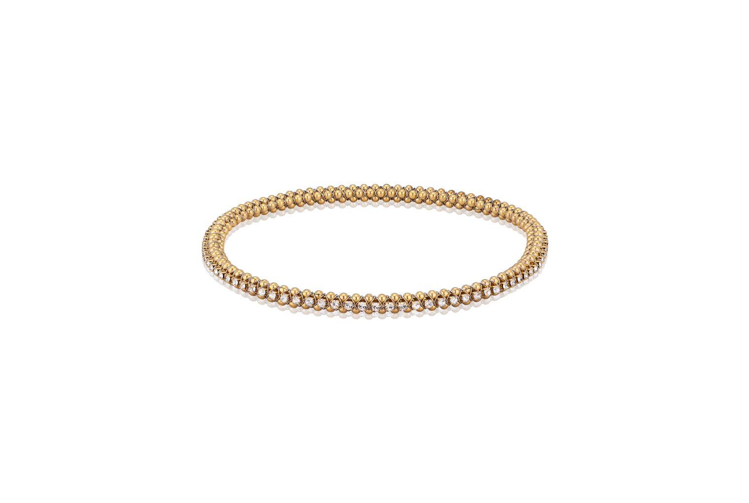 Halo Bangle Crystal Gold Plated