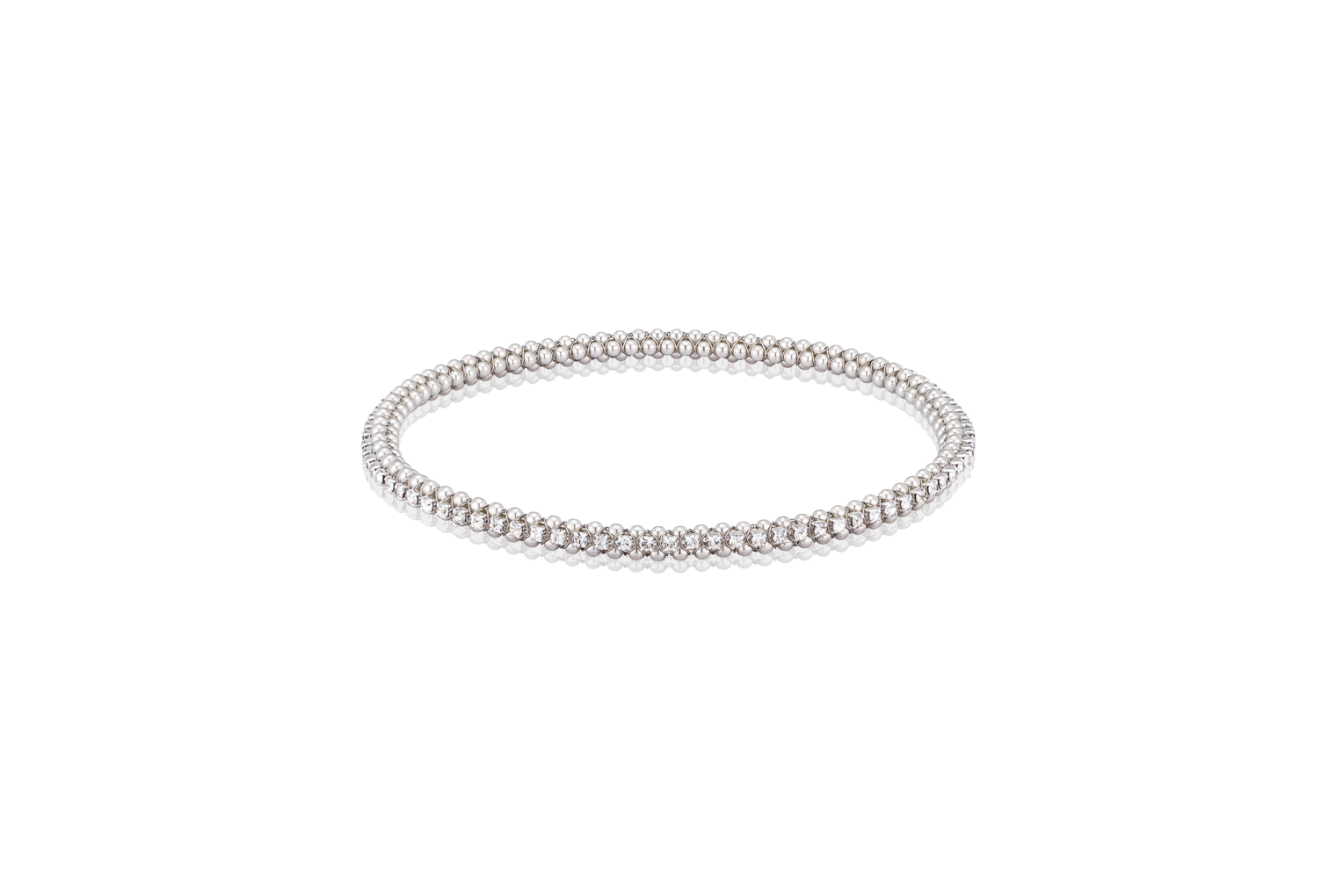 Halo Bangle Crystal Sterling Silver