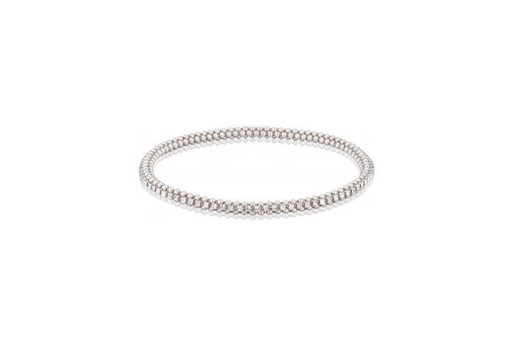 Silver bangle with crystals discount