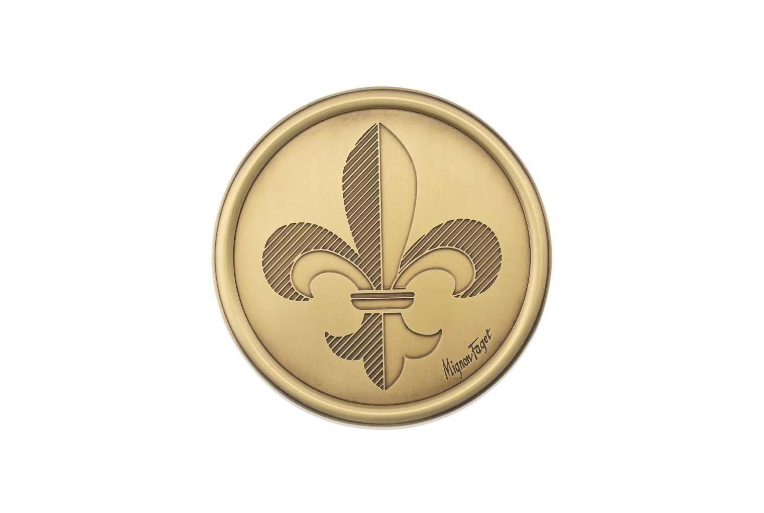 Fleur de Lis Brass Coaster