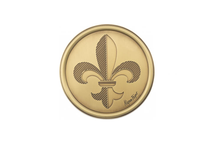 Fleur de Lis Brass Coaster