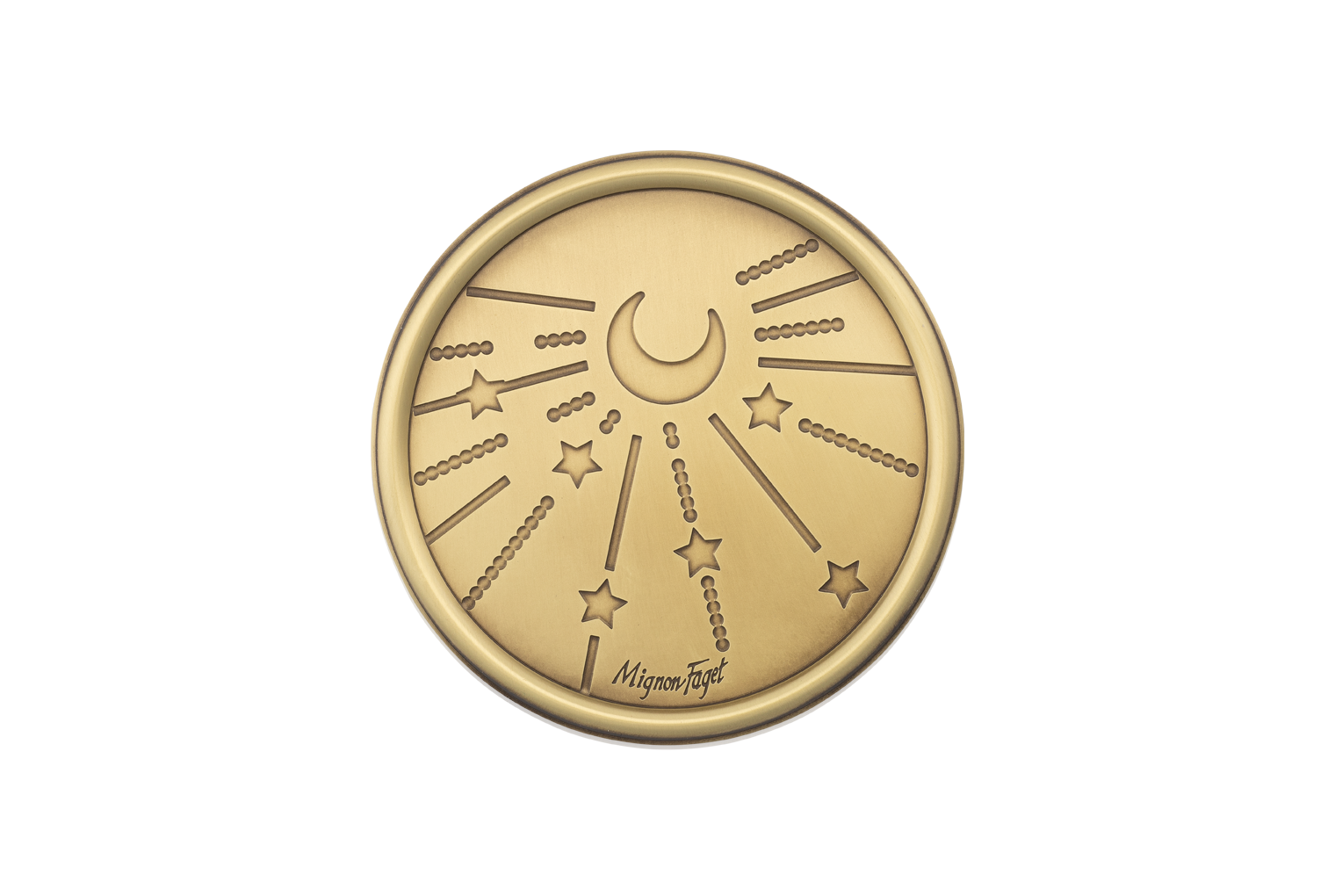 Crescent Brass Coaster
