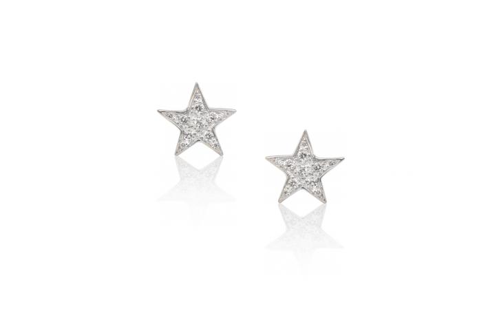 Crescent Pave Diamond Star Earrings Mignon Et New Orleans Jewelry Crescent Pave Diamond Star Earrings