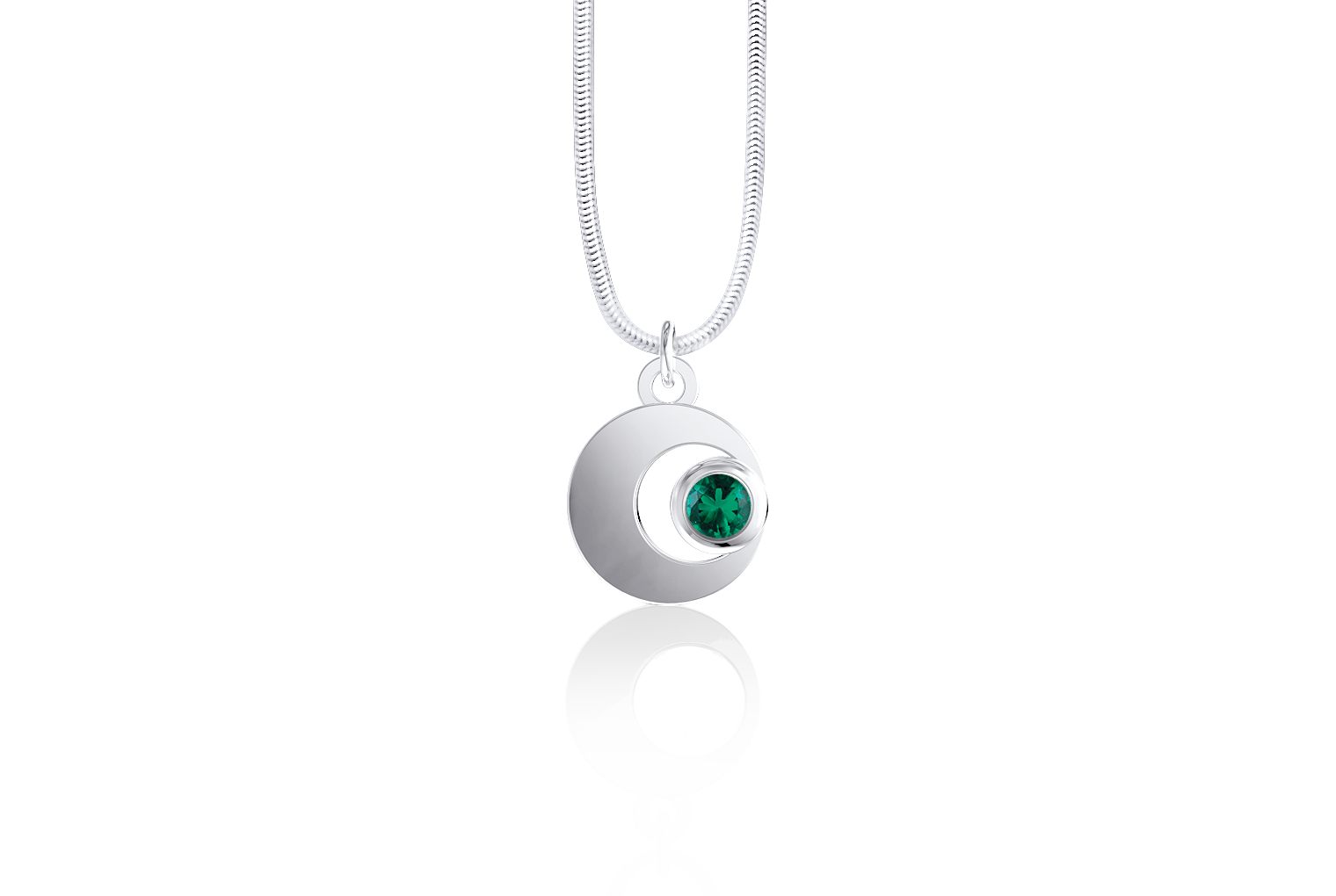 Crescent Birthstone Amulet