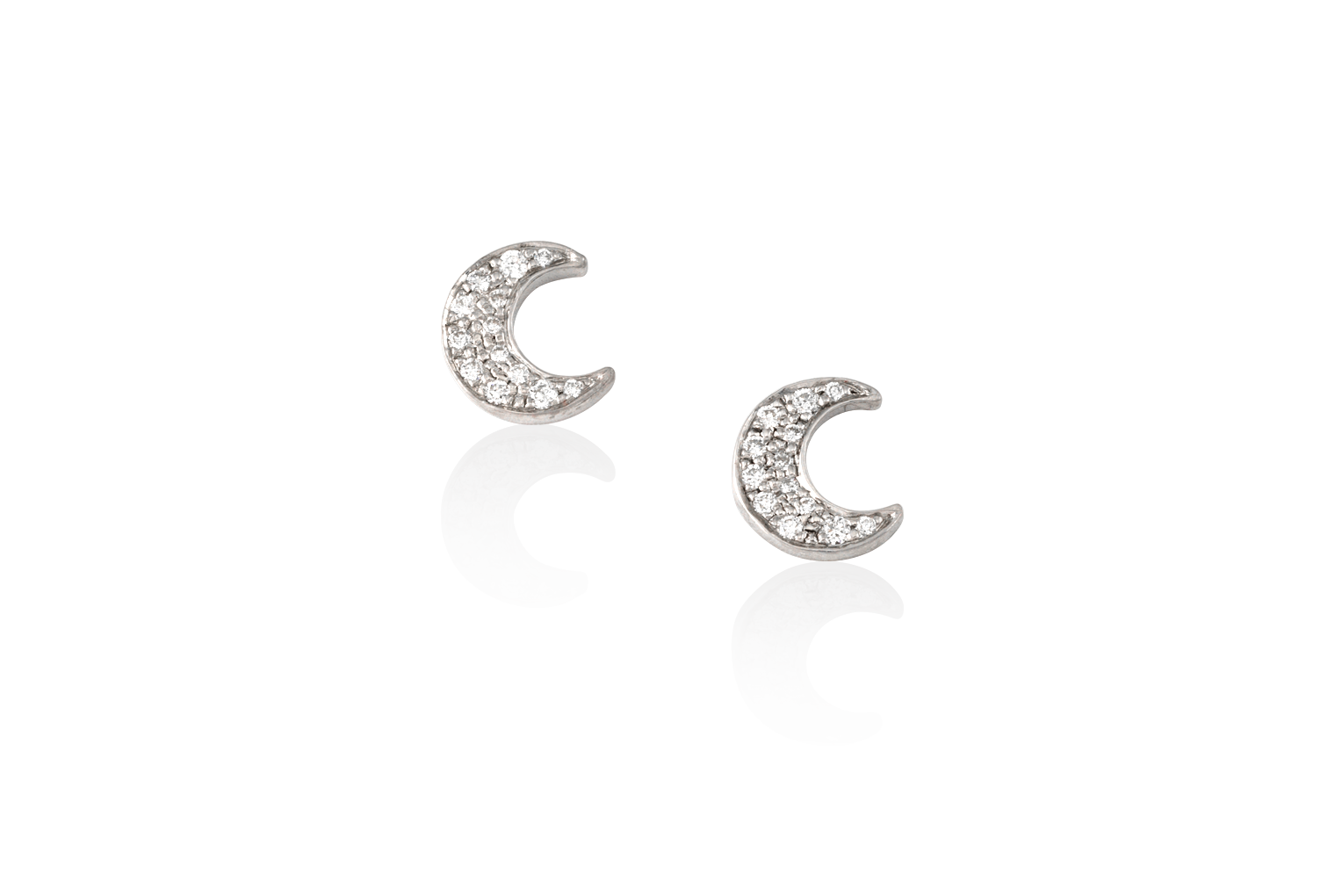 Crescent Pave Diamond Earrings