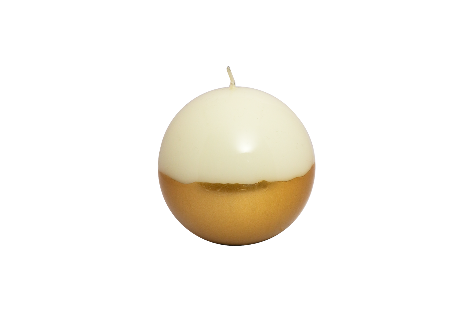Meloria Ball Candle in Cream & Gold - Small