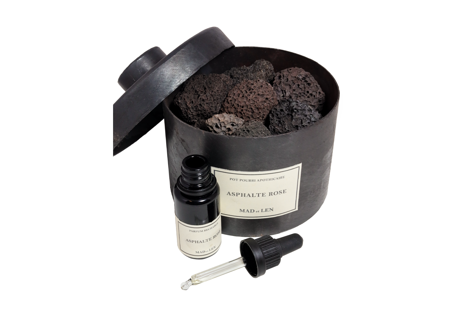 Mad et Len Lava Rock Pot Pourri Asphalte Rose