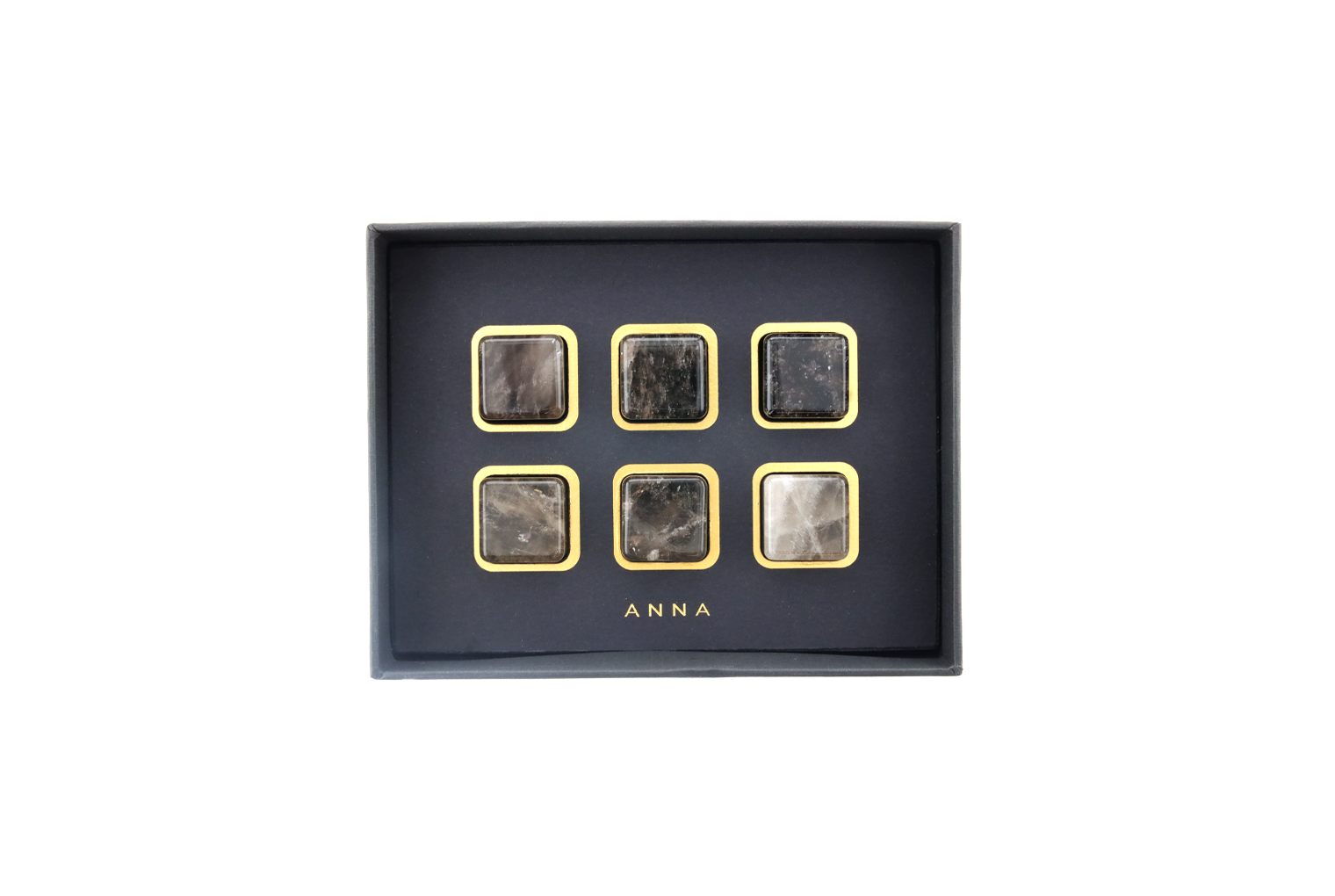 Anna New York Vida Whiskey Gems - Smoky Quartz - Set of 6