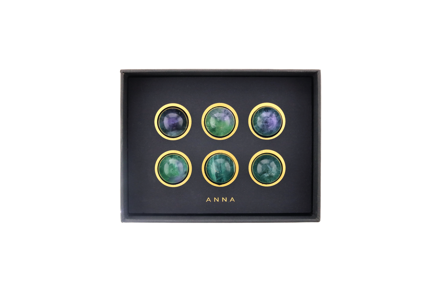 Anna New York Vida Wine Gems - Fluorite - Set of 6