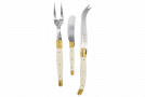 view01 thumbnail image for Jean Dubost Laguiole 3-Piece Cheese Set with Ivory Handles