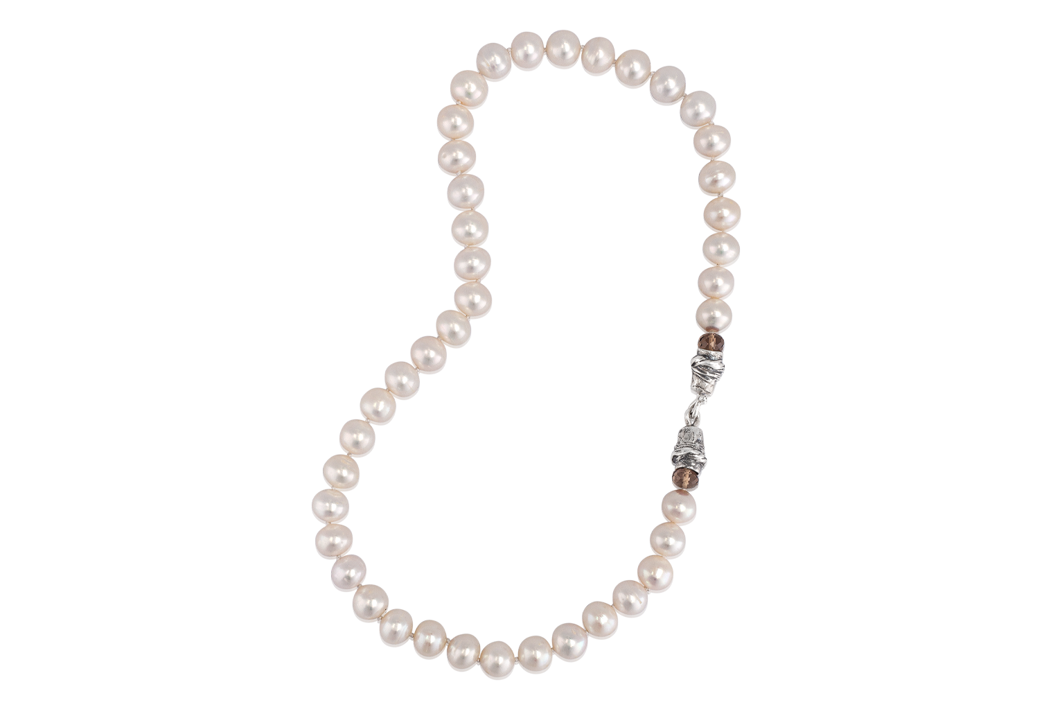 Long Pearl Necklace Knot