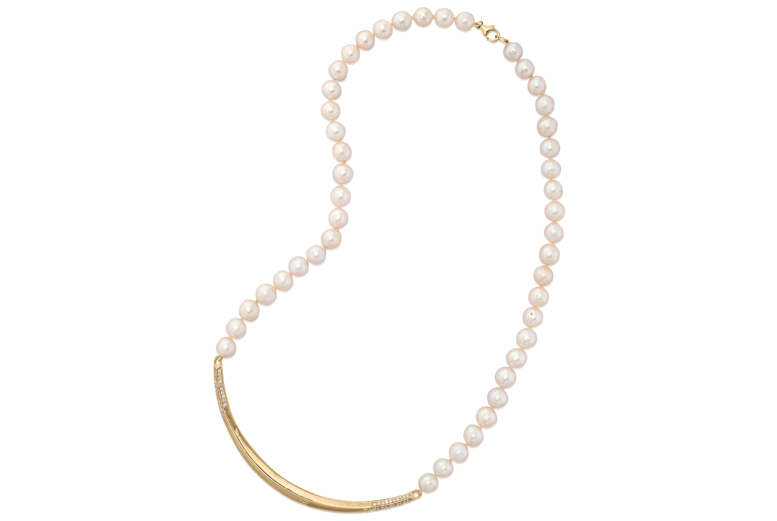 Neutral Ground Freshwater Pearl Diamond Necklace