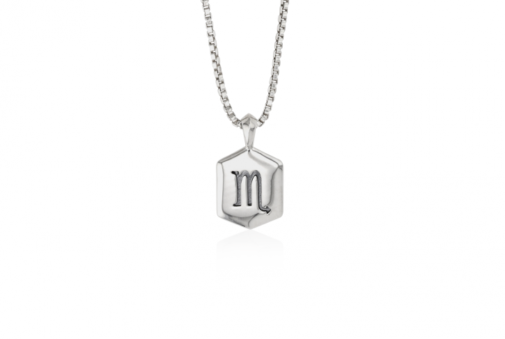 Shungite World EMF Protection Necklace - Scorpio Zodiac Image Pendant - Black Stone