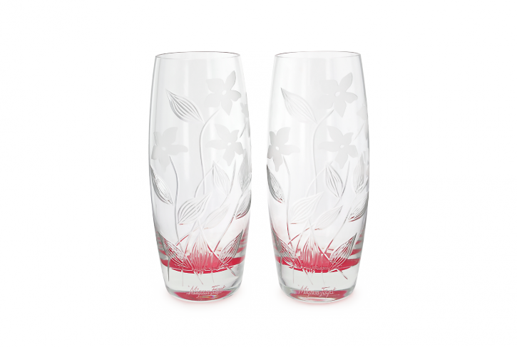 Jasmine Stemless Champagne Flutes in Hand Cut Crystal
