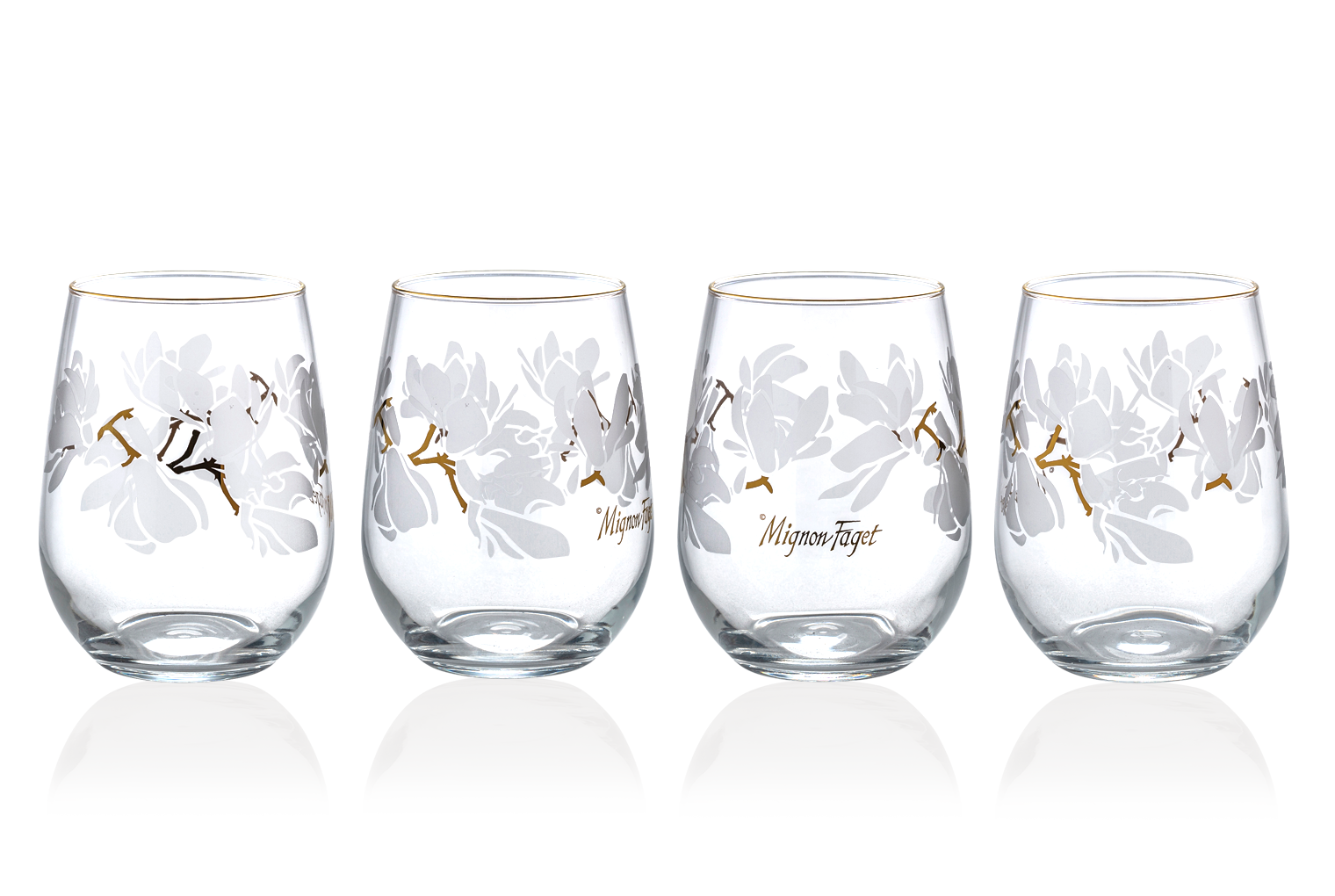 Magnolia Stemless Glasses