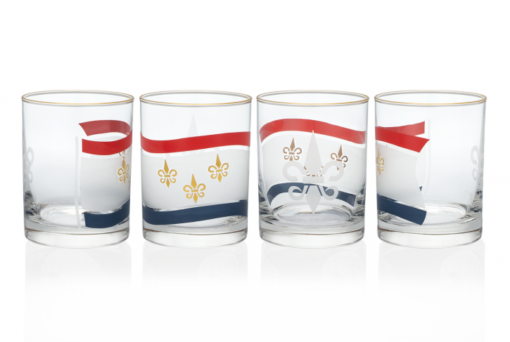 New Orleans Flag Glasses