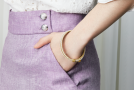 view05 thumbnail image for Halo Bangle Pearl Gold Plated
