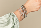 view01 thumbnail image for Halo Gemstone Bangle Grey Moonstone