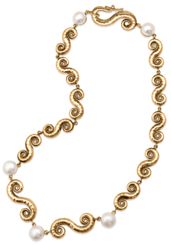 Spiral Shell Pearl Collar