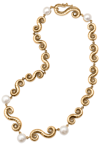 Spiral Shell Pearl Collar