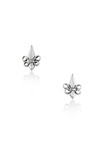 Sheared Fleur de Lis Petit Stud Earrings