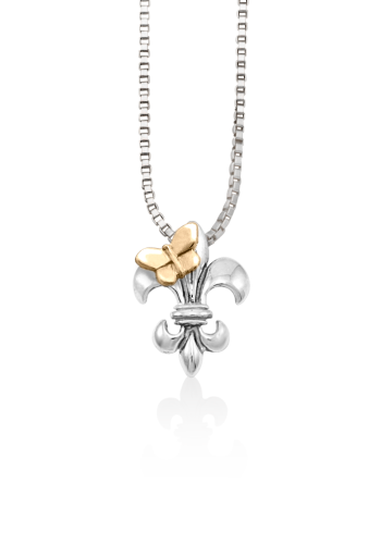 Rebirth Butterfly Fleur de Lis Pendant